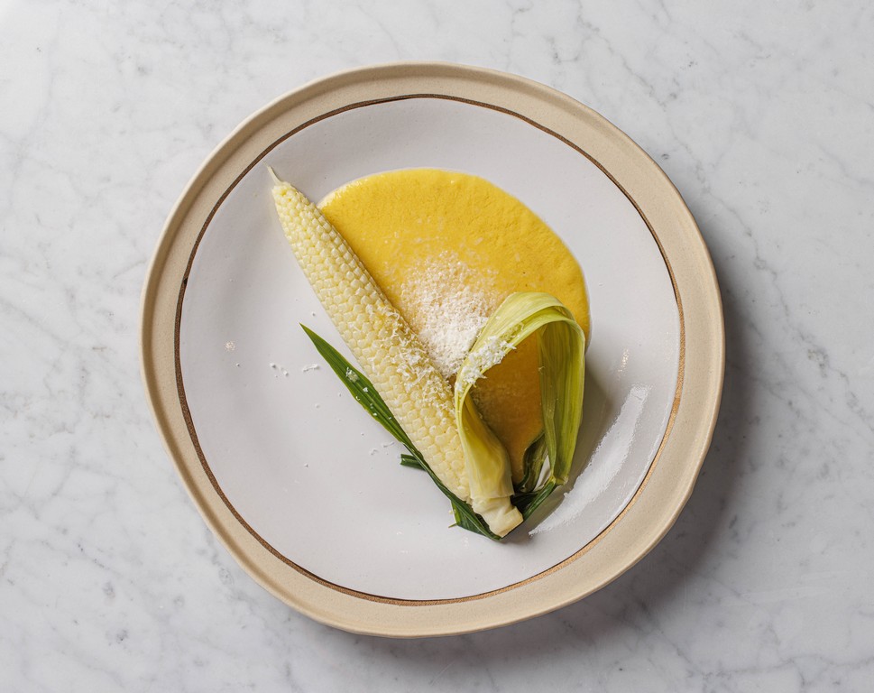 תירס צעיר. המנה שהפכה לאיקונית. "אני גאה שהיה לי אומץ". צילום: חיים יוסף