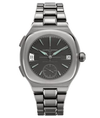 שעון Laurent Ferrier Sport Traveller מטיטניום, עם לוח אפור, תצוגת זמן כפול וצמיד טיטניום מובנה